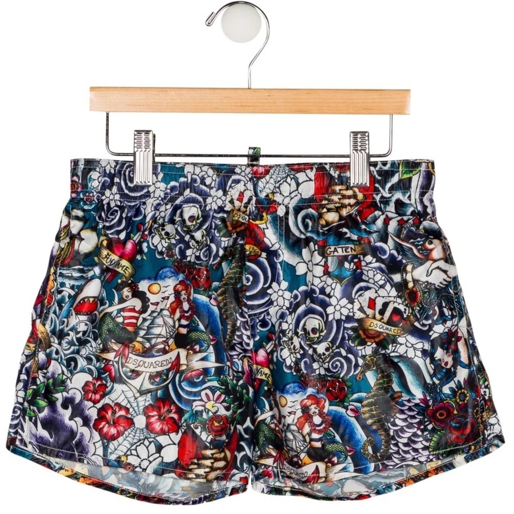 DSQUARED². Boy's Printed Swim Bottoms‎ Size: 10
